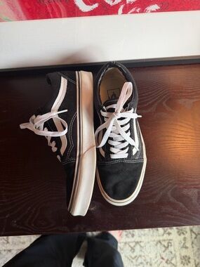 Van’s Low-Top Black Canvas Sneakers with White Accents